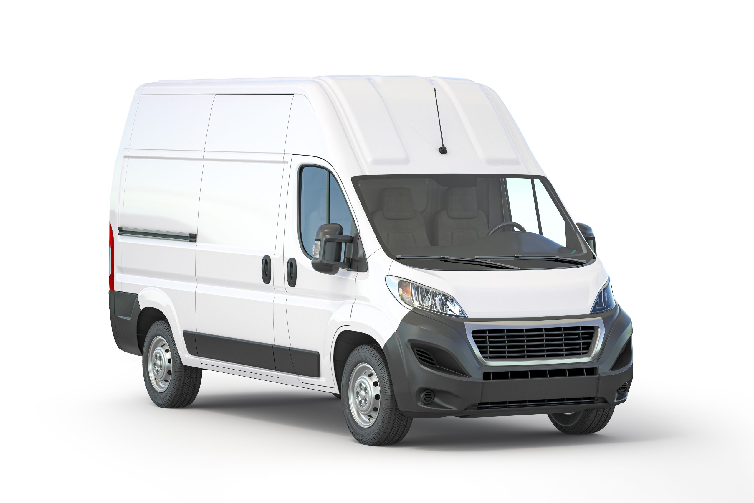 White commercial delivery van isolated on white, 3d illustration